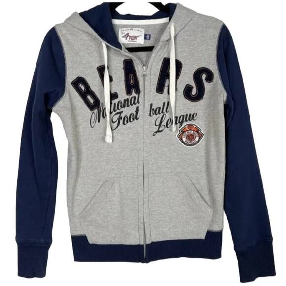 CARL BANKS 4HER Women's Chicago Bears Kick Off Football Full Zip Sweatshirt Sz M - Picture 1 of 8